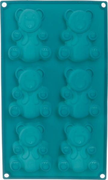 Форма для кексів Magic Ring Ведмедики 30.5х18х2 см 6 шт бірюза Flamberg Smart Kitchen