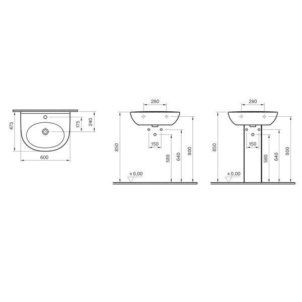Умывальник Koller Pool Zentrum 5786N003-1301