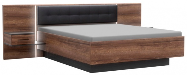 Комплект для спальні Forte Meble Bellevue BLQL181B N09 180x200 см дуб болотний/дуб чорний 