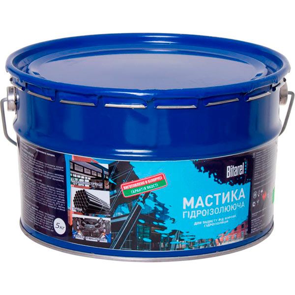 Мастика битумно-полимерная гидроизоляционная Bitarel 5 кг