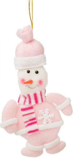 Подвеска Снеговик розовый 13 см F2-71-2-1 