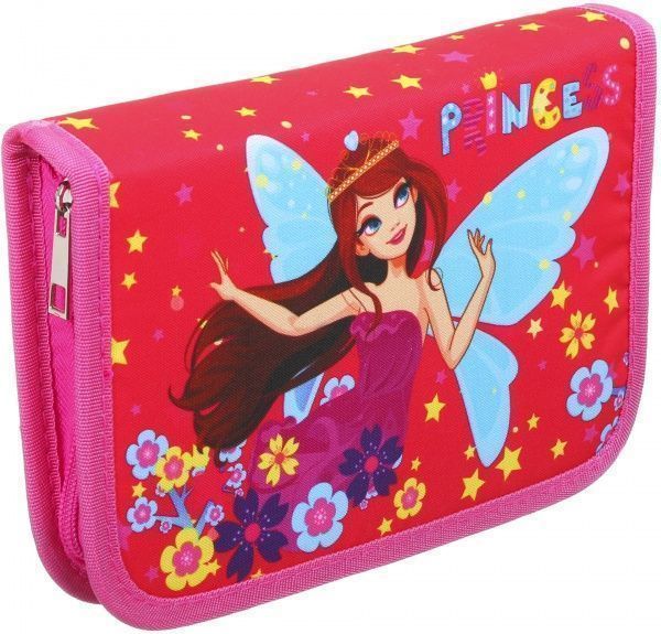 Пенал шкільний Фея червоний із малюнком