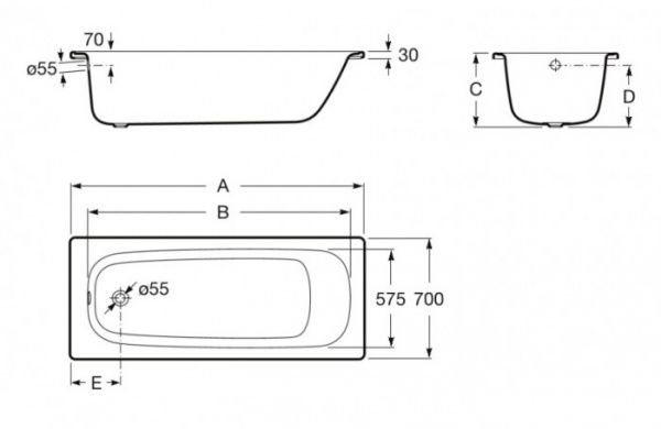 Ванна сталева ROCA Contesa 160x70 A2359K0000