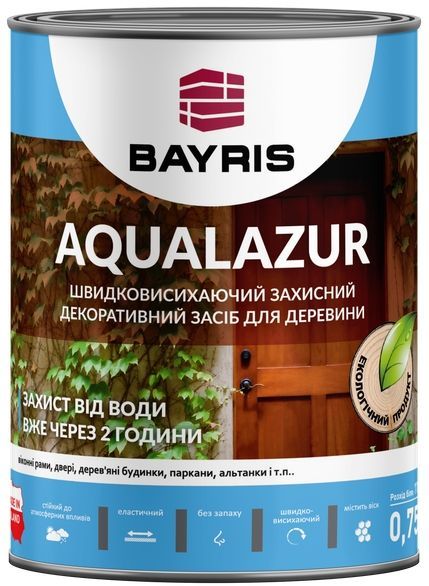 Лазур Bayris Aqualazur Білий мат 0,75 л