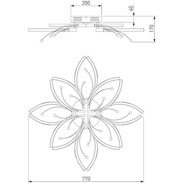 Люстра світлодіодна Strotskis Fiona 96 Вт хром 90092/8 