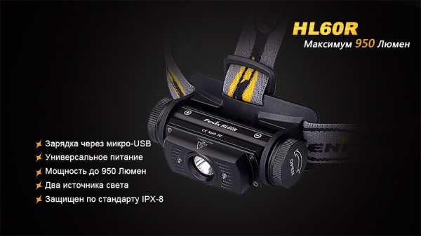 Ліхтар Fenix Тактичний HL60RDY, 950лм
