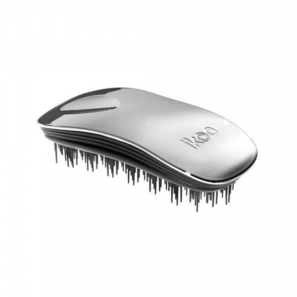 Щетка для волос массажная Ikoo Устрица серебро home - black - oyster metallic 001-004-002