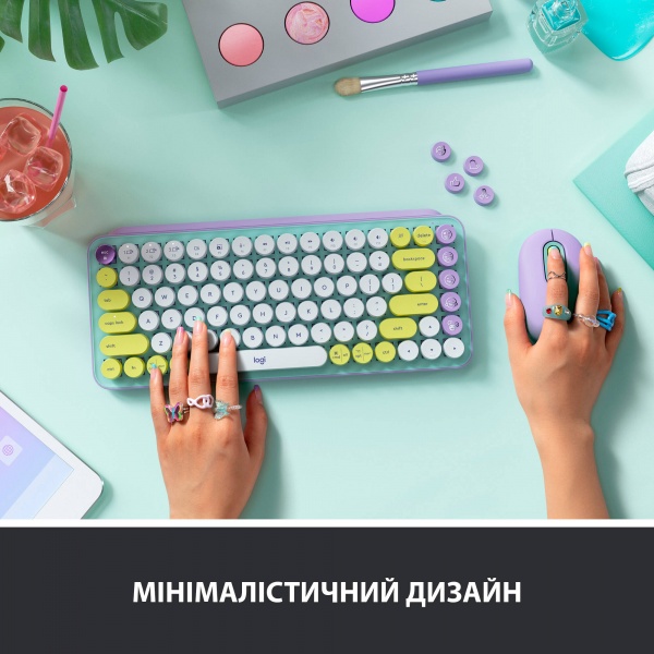 Клавіатура Logitech POP Keys Wireless Mechanical Keyboard With Emoji Keys (L920-010736) daydream mint 