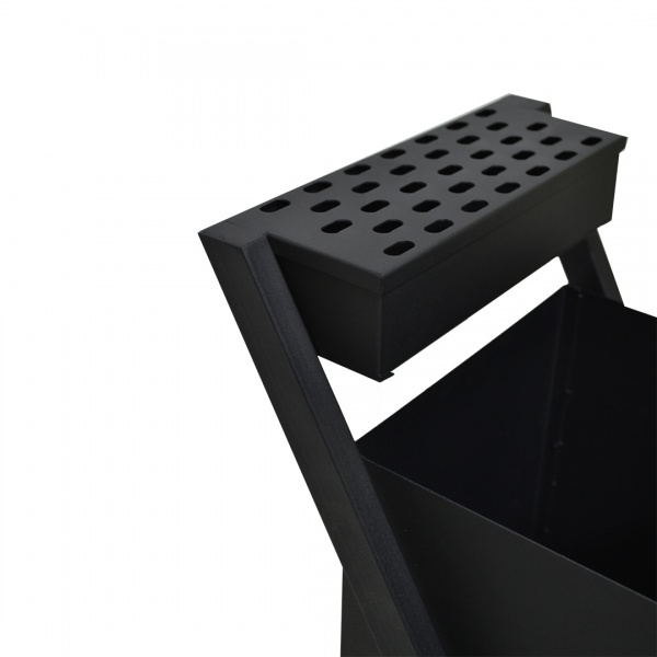 Урна уличная для мусора с пепельницей С4-25 25 л черный