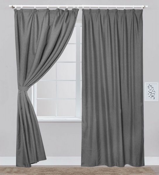 Штора Linen серая 160х275 см La Nuit