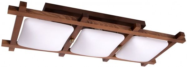 Люстра стельова Altalusse 3x40 Вт E27 антична бронза/горіх INL-3092C-03 Antique brass & W 