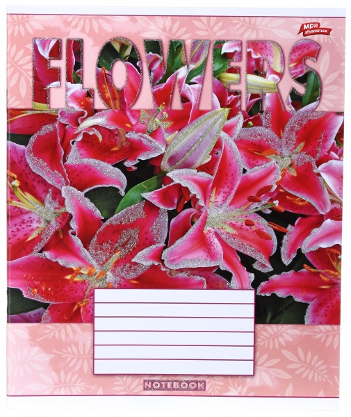 Тетрадь школьная с глитером 18 листов в клеточку в ассортименте Мечты сбываются