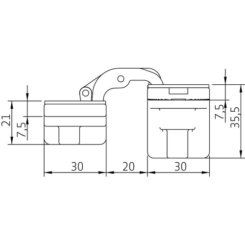 Петля Anselmi AN 172 3D BLACK врізна 125x80x36 мм чорний універсальна 1 шт.