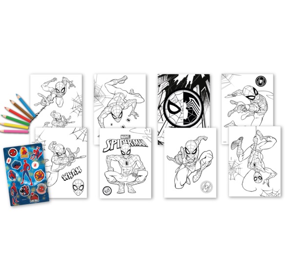 Раскраска «Kids Licence SPIDERMAN с наклейками и карандашами»
