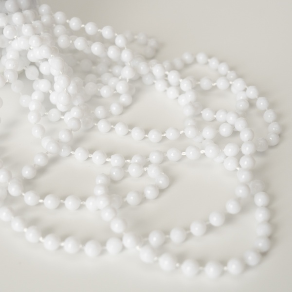 Намисто для ялинки 6 м 251963 6 мм білий