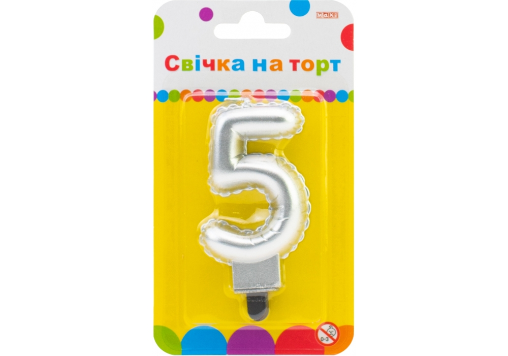 Свічка Цифра срібляста двостороння