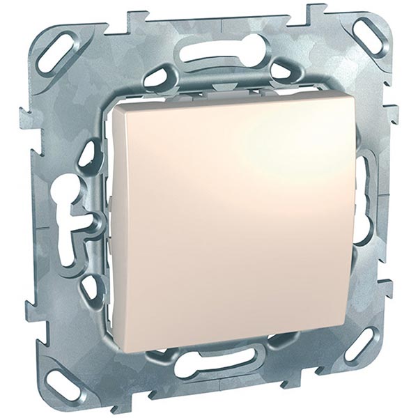 Вимикач одноклавішний Schneider Electric Unica без підсвітки 10 А 250В IP20 кремовий MGU5.201.25ZD