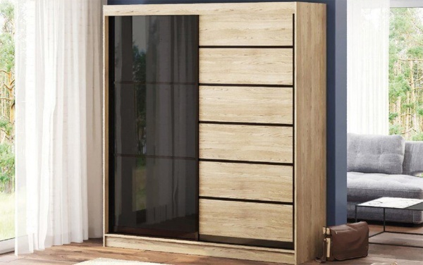 Шкаф-купе Sophie D2 MatroLuxe ДСП 1900x616x2200 мм дуб сонома двери / ДСП/стекло