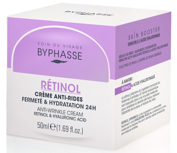 Крем для лица день-ночь Byphasse против морщин с ретинолом и гиалуроновой кислотой 50 мл