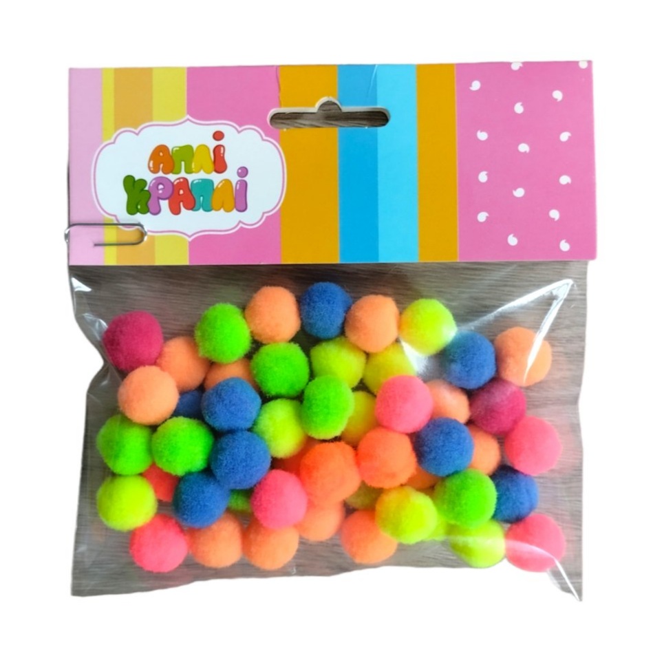 Набор помпонов микс 50 шт. Аплі Краплі