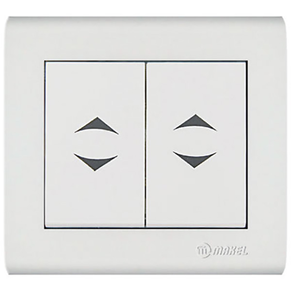 Вимикач прохідний двоклавішний Makel Manolya без підсвітки 10 А 250В білий 41001026