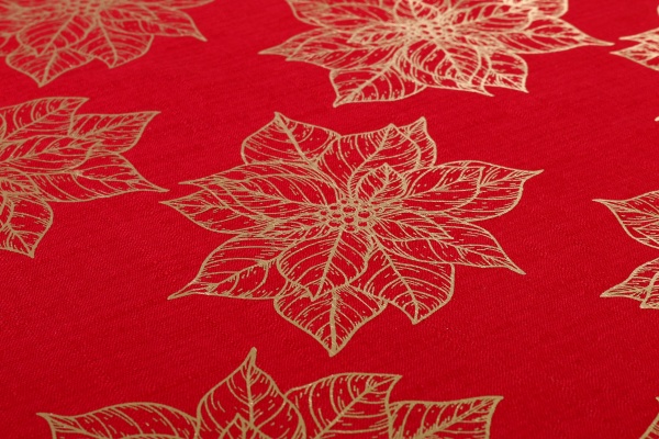 Скатерть Noel 140x220 см красный с золотым Luna 