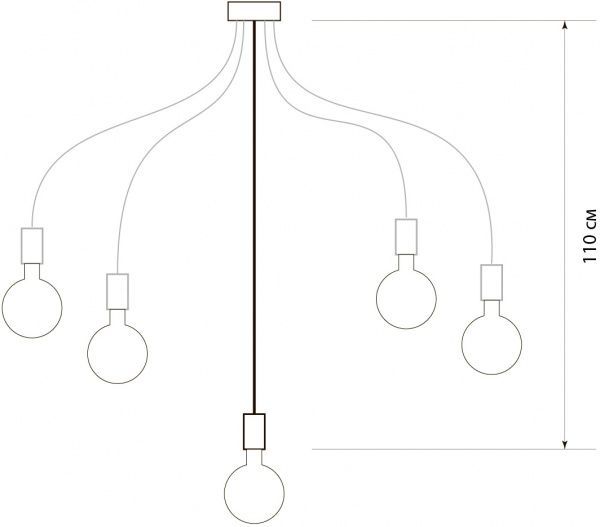 Люстра підвісна Светкомплект Павук Standart 1205 5x40 Вт E27 чорний 