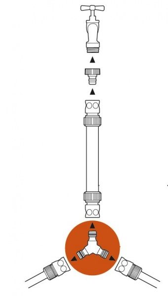 Тройник Gardena базовой системы полива 02934-20.000.00