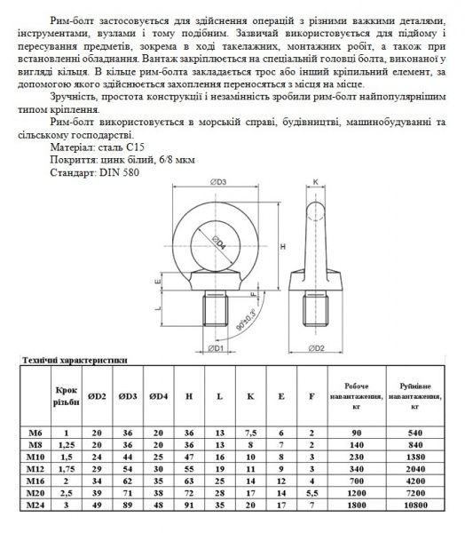 Рым-болт 6 мм