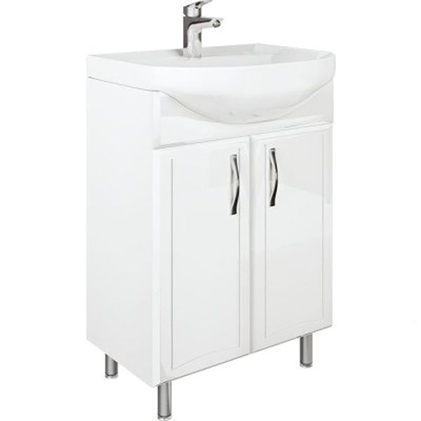 Тумба Water House Прайм 60 МДФ белый глянец под умывальник Прокси 60