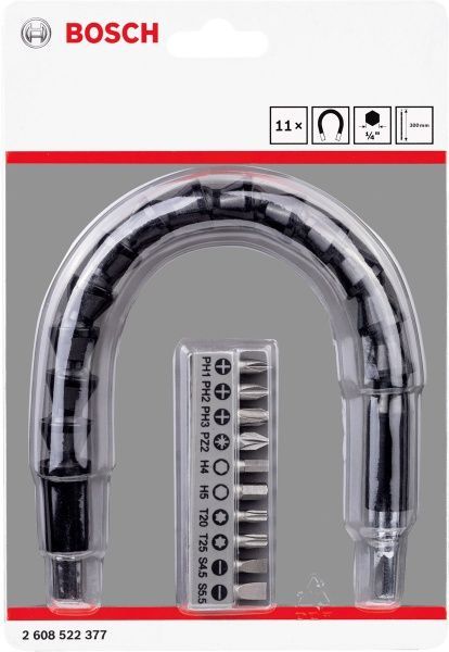 Гибкий вал-удлинитель Bosch 300 мм + 10 бит 2608522377