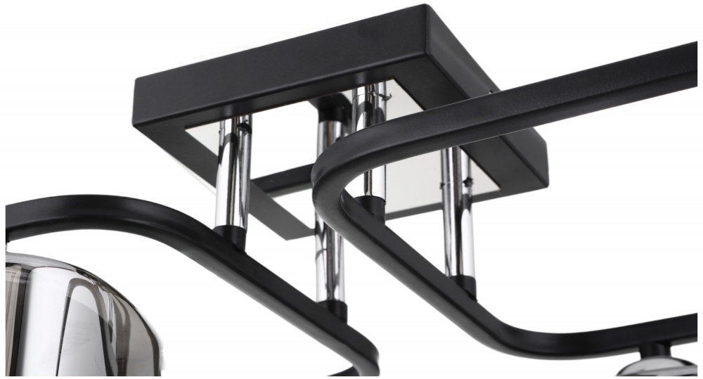 Люстра потолочная Sensio Hercules 4x40 Вт E27 черный/дымчатый ALG-07552/4