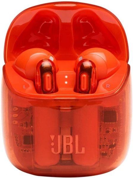 Навушники JBL® TUNE 225TWS transparent orange (JBLT225TWSGHOSTORG) 
