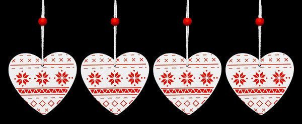 Набір підвісок Серце 4 шт./уп. 6,5 см