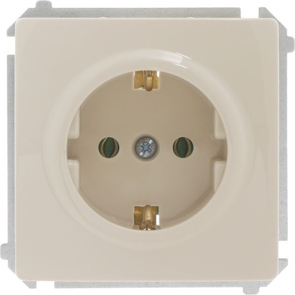 Розетка с заземлением Simon Basic без шторок кремовый BMGSz1.01/12