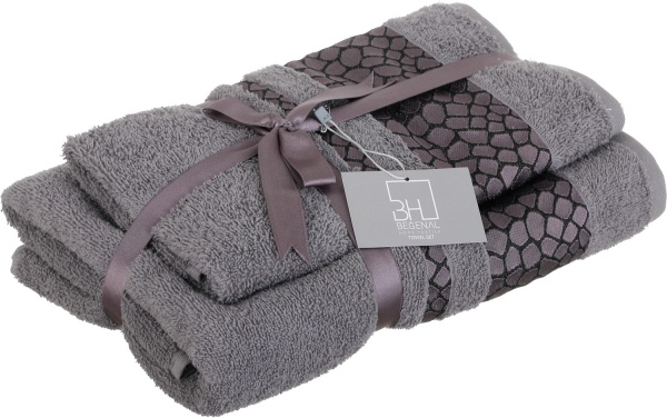 Набір рушників Rhomb 2 шт сірий Luna 