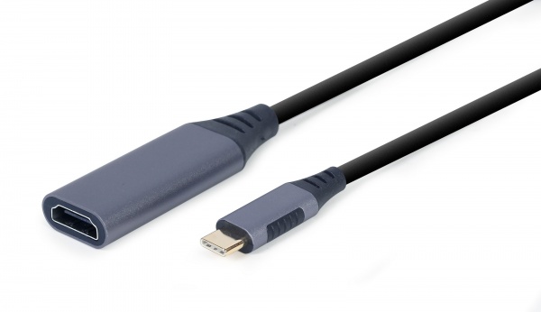 Мережевий адаптер Cablexpert A-USB3C-HDMI-01, USB-C на HDMI, 4К 0,15 м grey (A-USB3C-HDMI-01) 