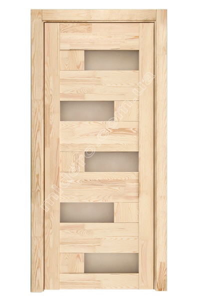 Дверное полотно Домінант-Вуд Мозаика 2-1 – полустекло 600х2000х36 ПО 600 мм под покраску 