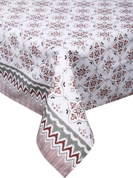 Скатерть Demetra 140x180 см белый с рисунком Luna 