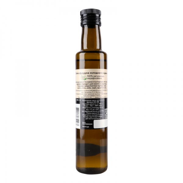 Олія фундукова Flarino холодного віджиму нерафінована 250 мл 