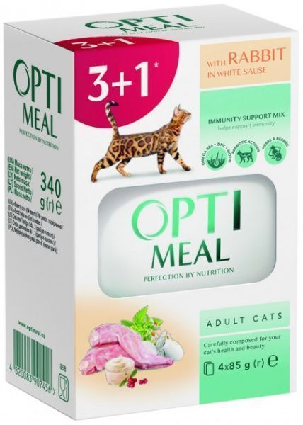 Корм Optimeal з кроликом в білому соусі 4х85 г