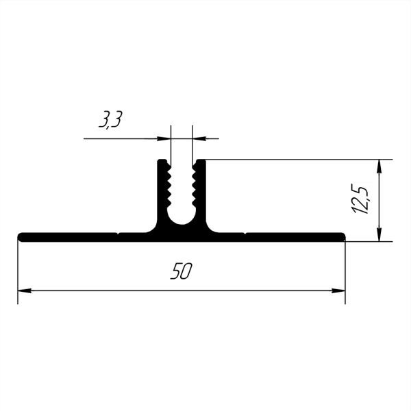 Профиль соединительный АЛЮПРО база (АПБ) 50х12,5мм x 3,05м коричневый 
