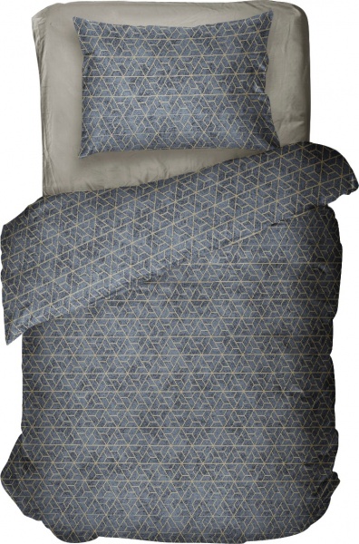 Комплект постельного белья Fan 1,5 серый с рисунком Luna 