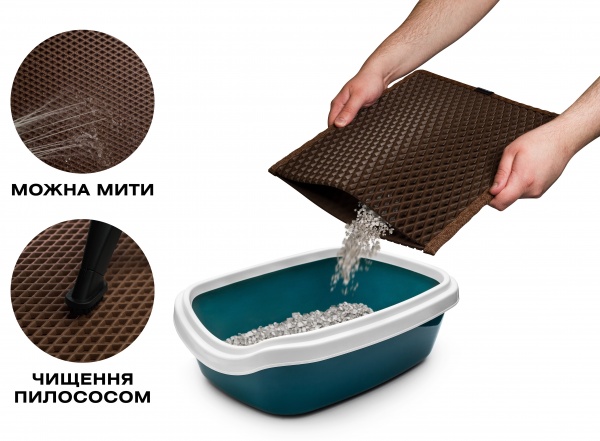 Килимок для туалету EVAtech Kitty 33х30 см коричневий ромб