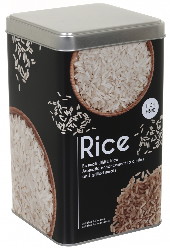 Ємність для зберігання Flamberg Premium Loft Rice&Buckwheat чорна 18,3х10,5х10,5 см дизайн в асортименті