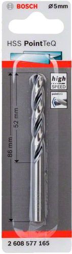 Свердло по металу Bosch HSS PointTeQ 52x86 мм 5 мм 2608577165