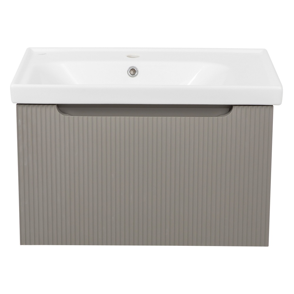 Тумба подвесная Aqua Rodos МОДЭНА с умывальником Frame 70 см STONE-GREY-MATT