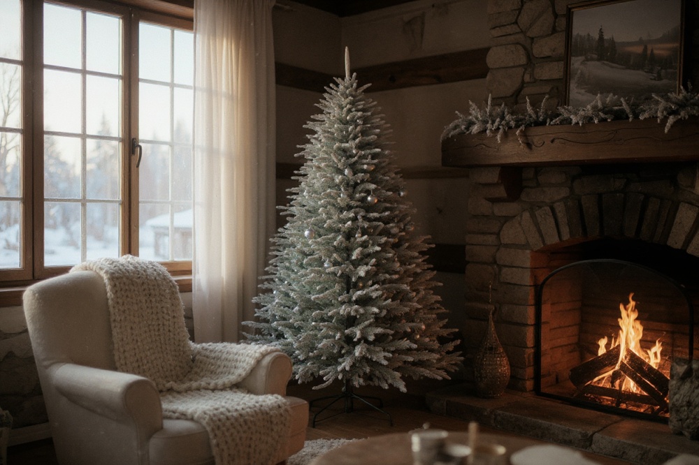 Штучна ялинка лита Аляска 2,10 м зелено-блакитний Siga Group