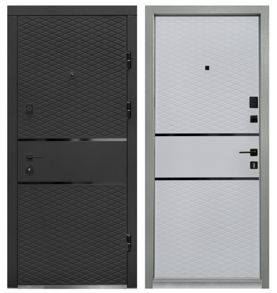 Двері вхідні Міністерство дверей Престиж 187 Q графіт / білий 2050х860 мм праві