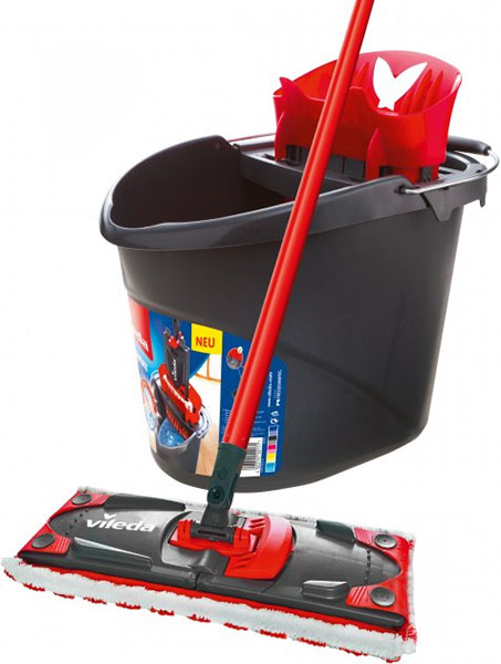 Комплект швабра и ведро с механическим отжимом для уборки Vileda Ultra Max 35 см 
